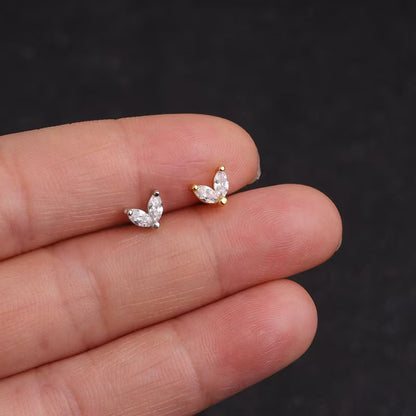 Daphne Marquise Crystal Leaf Studs