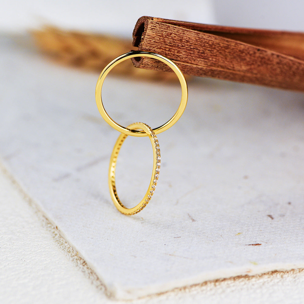 Nova Crisscross X-Ring in Gold Vermeil ( Size 7 )