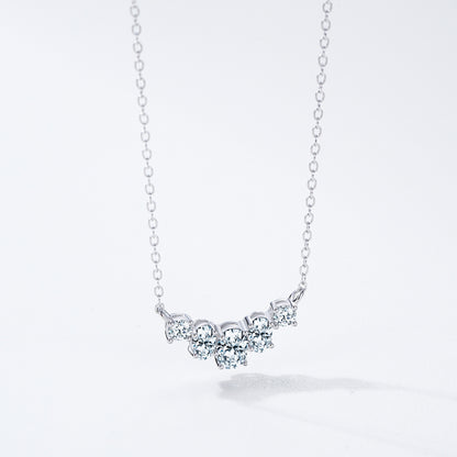 Clara Graduated Multi-Cut Crystal Arc Necklace
