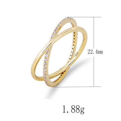 Nova Crisscross X-Ring in Gold Vermeil ( Size 7 )