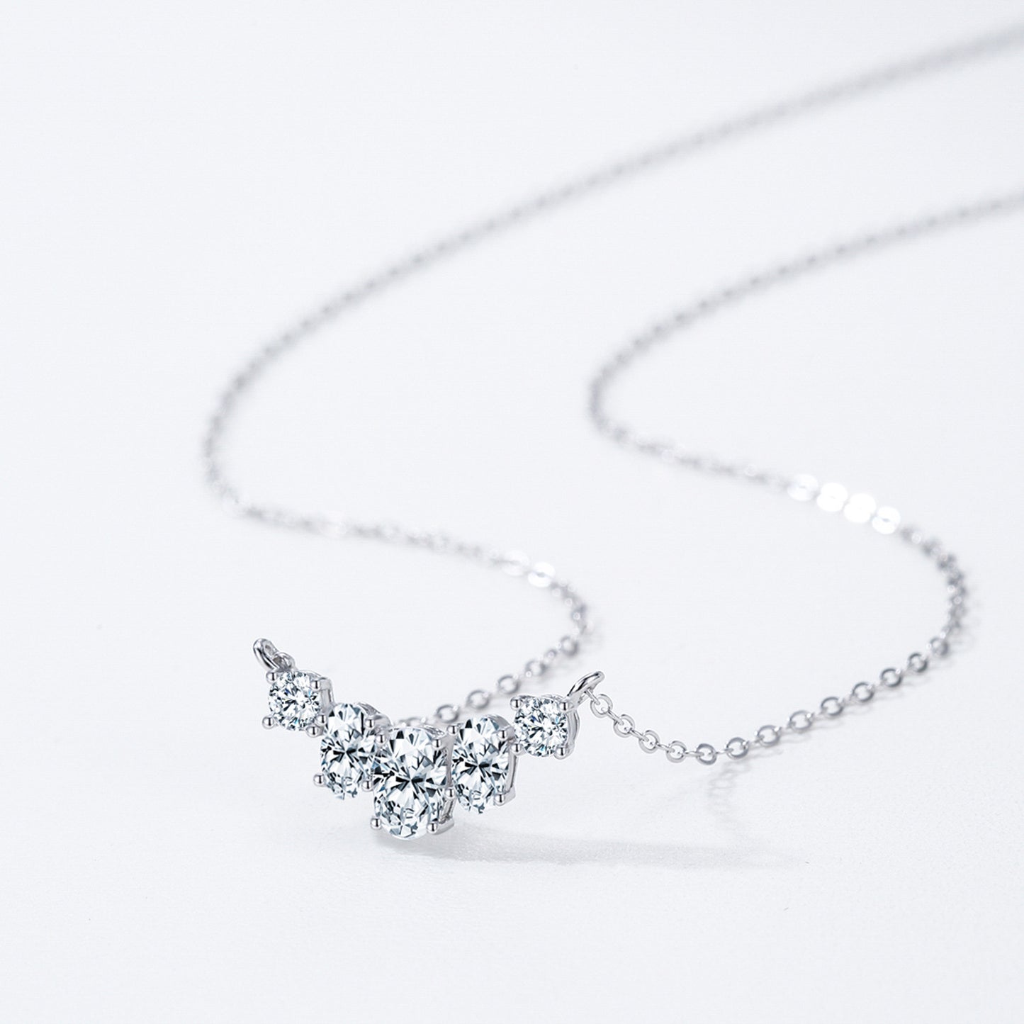 Clara Graduated Multi-Cut Crystal Arc Necklace