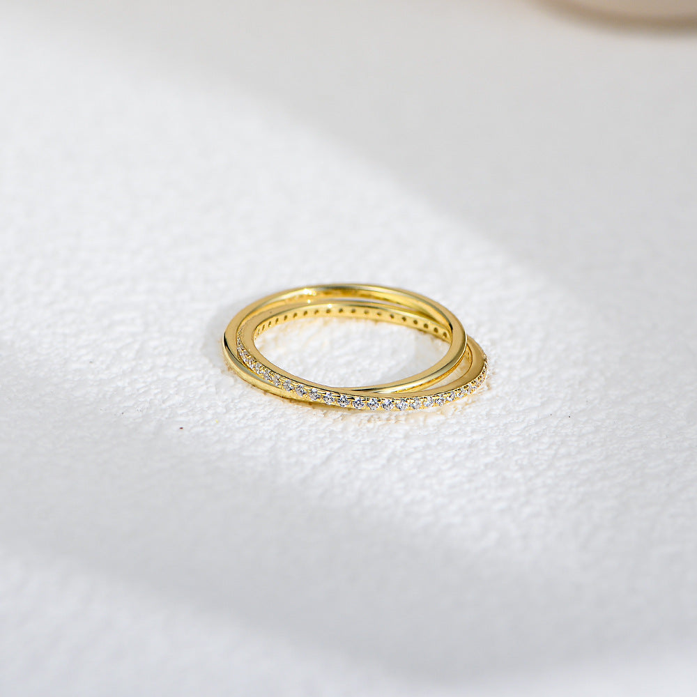 Nova Crisscross X-Ring in Gold Vermeil ( Size 7 )