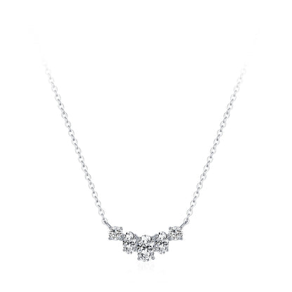 Clara Graduated Multi-Cut Crystal Arc Necklace