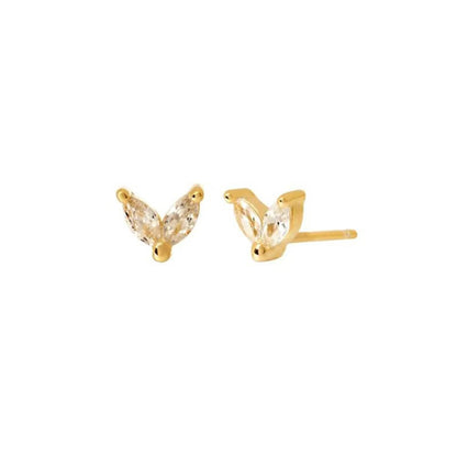 Daphne Marquise Crystal Leaf Studs