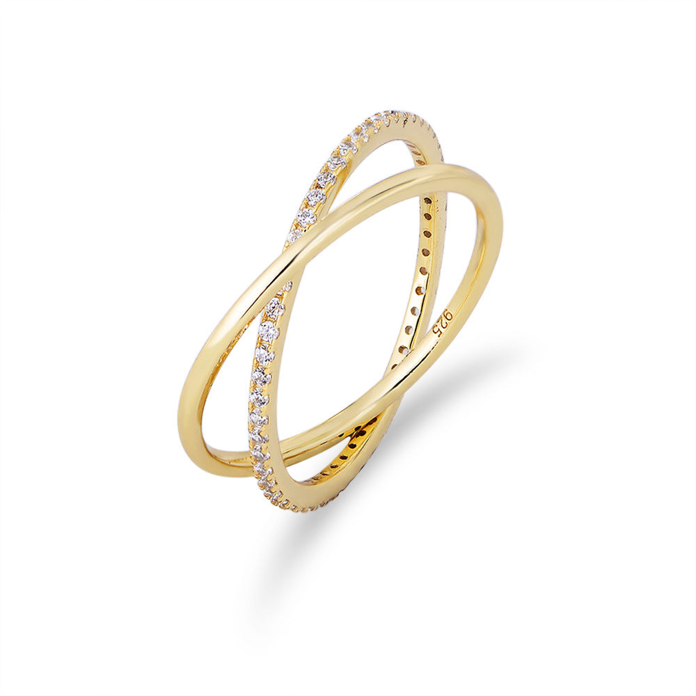 Nova Crisscross X-Ring in Gold Vermeil ( Size 7 )