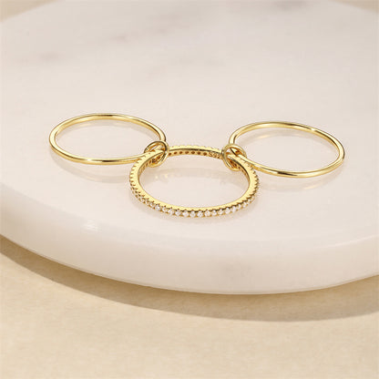 Aurelia Interlocking Triple Layer Rolling Ring ( Size 7 )