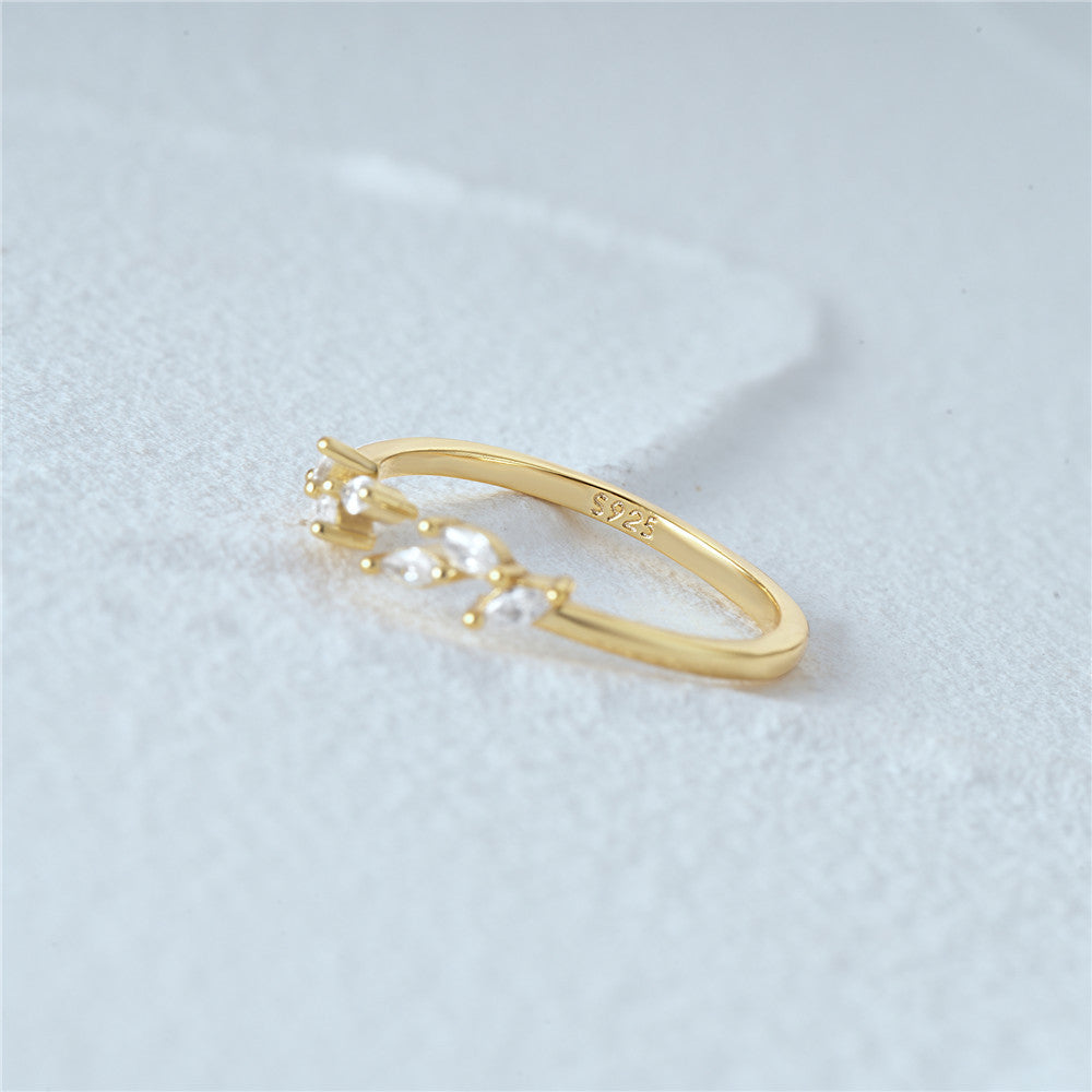 Adjustable Sterling Silver Marquise Cluster Wrap Ring