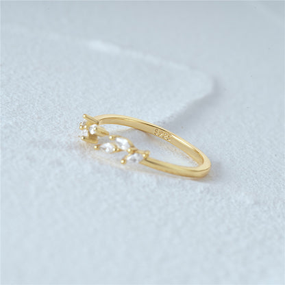 Adjustable Sterling Silver Marquise Cluster Wrap Ring