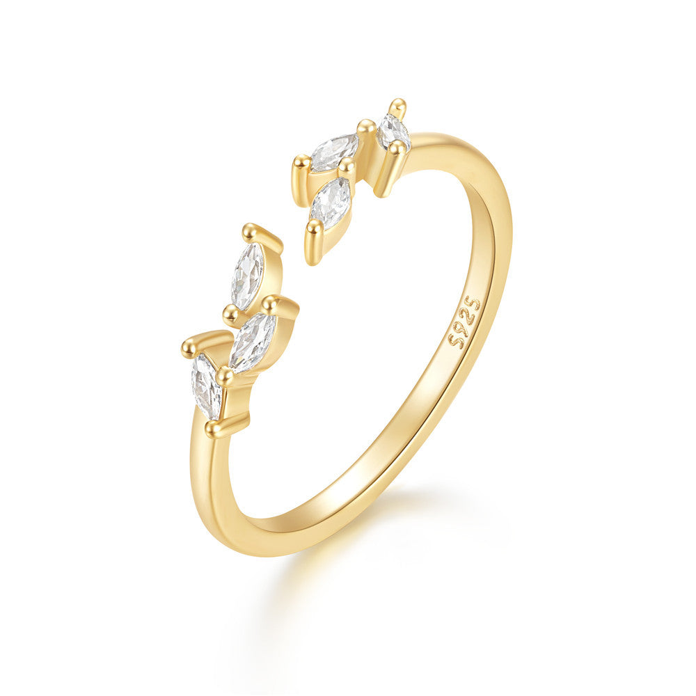 Adjustable Sterling Silver Marquise Cluster Wrap Ring