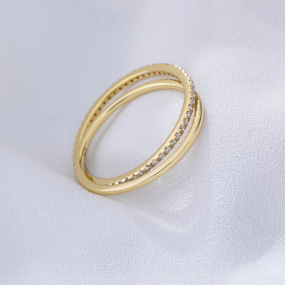 Nova Crisscross X-Ring in Gold Vermeil ( Size 7 )