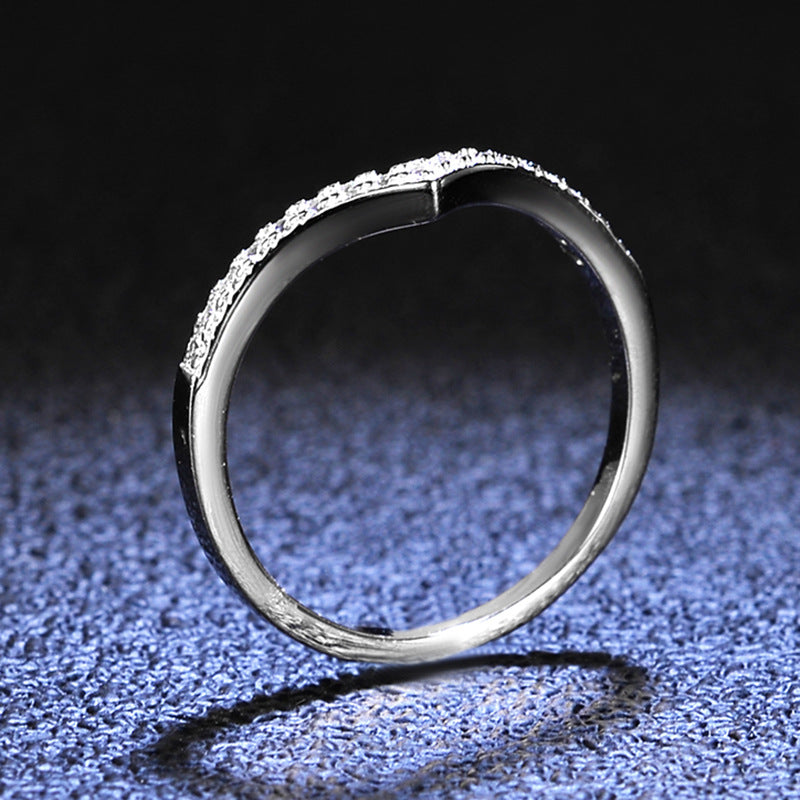 Eden Pave Chevron Wishbone Ring (Size 7 )