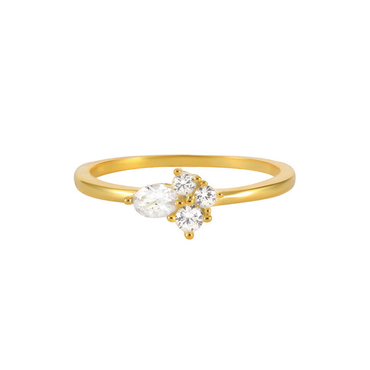 Lyra Asymmetric Crystal Cluster Ring ( Size 7 )