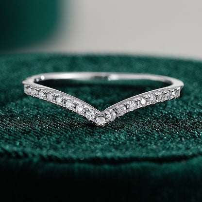 Eden Pave Chevron Wishbone Ring (Size 7 )