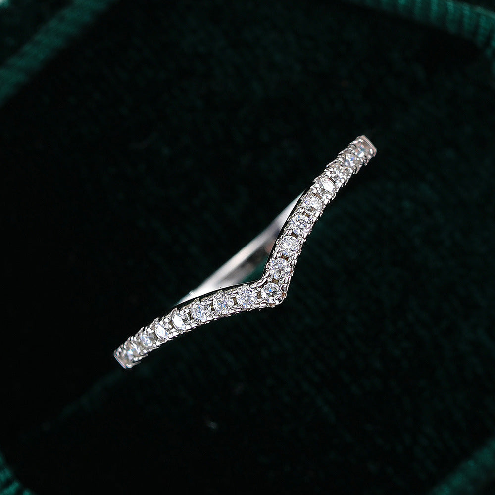 Eden Pave Chevron Wishbone Ring (Size 7 )