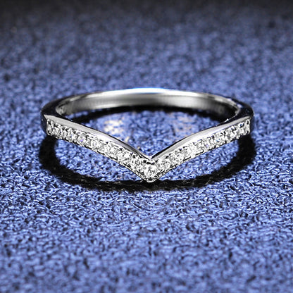 Eden Pave Chevron Wishbone Ring (Size 7 )