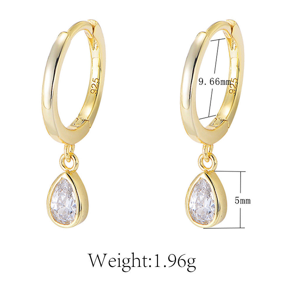 Aria Pear-Drop Huggie Earrings in Gold Vermeil