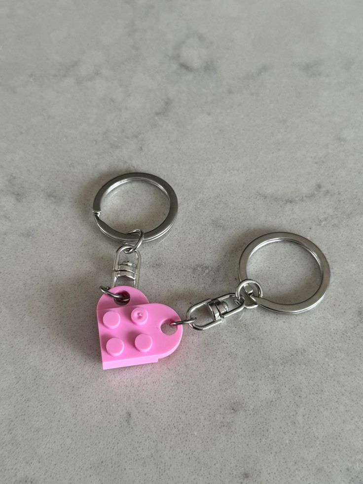 Pink heart keychains