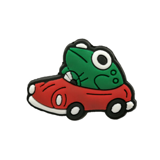 Frog Riding A Car Charm