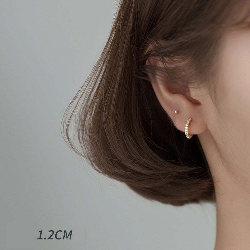 Maya Minimalist Round Zirconia Huggies