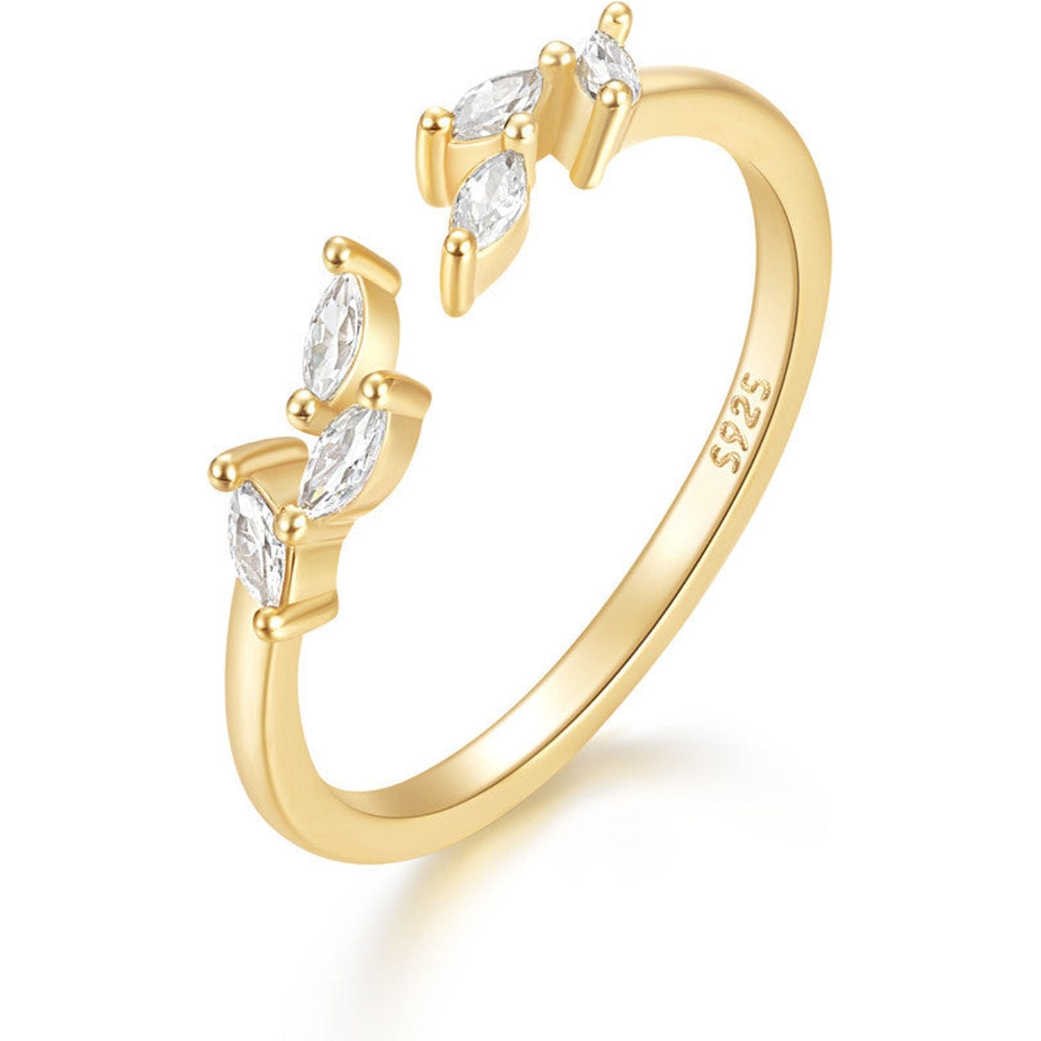 Buy Adjustable Sterling Silver Marquise Cluster Wrap Ring Online in UAE
