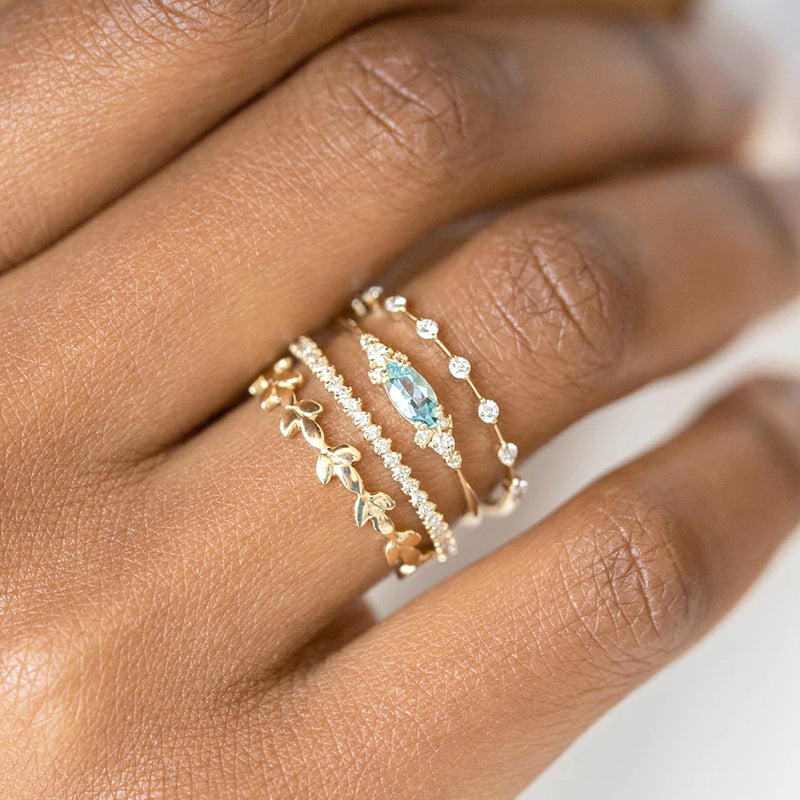 Aquamarine Blue Ring – 925 Sterling Silver, Gold Plated - Photo 5 | Pinky Promise