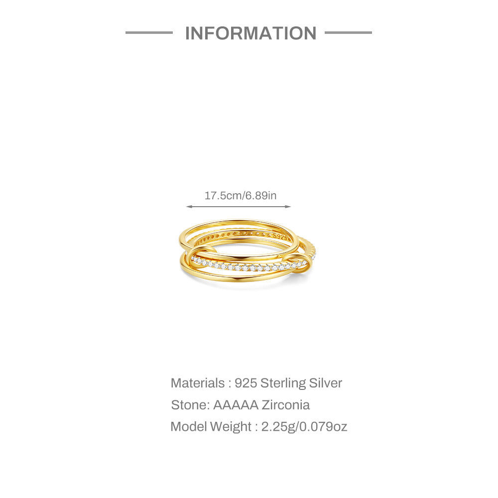 Aurelia Interlocking Triple Layer Rolling Ring ( Size 7 ) | Presentopia UAE