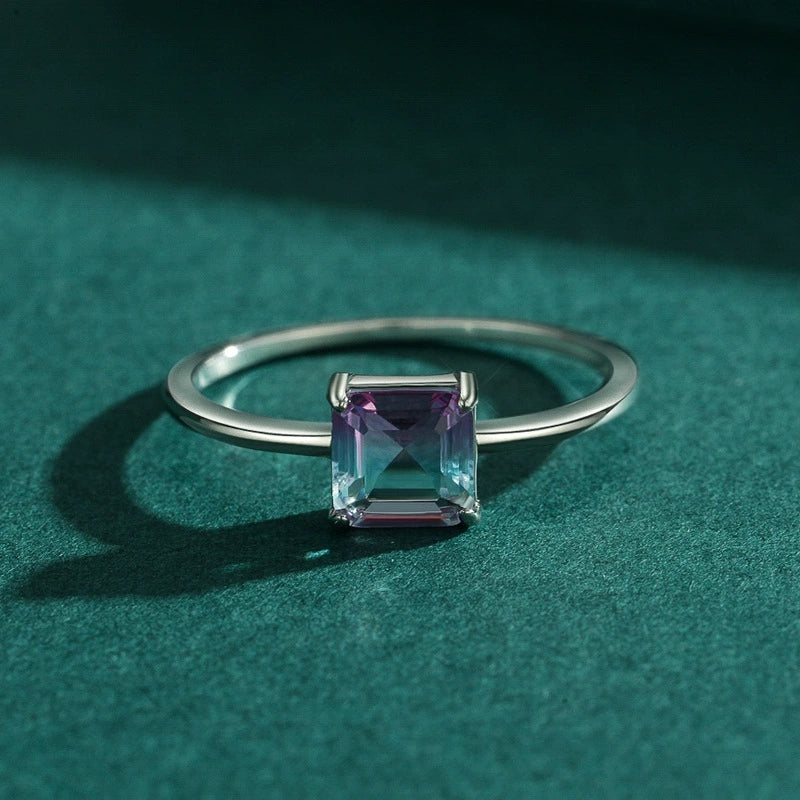 Buy Bi-Color Gemstone Solitaire Ring – 925 Sterling Silver - Rings at Presentopia - View 4