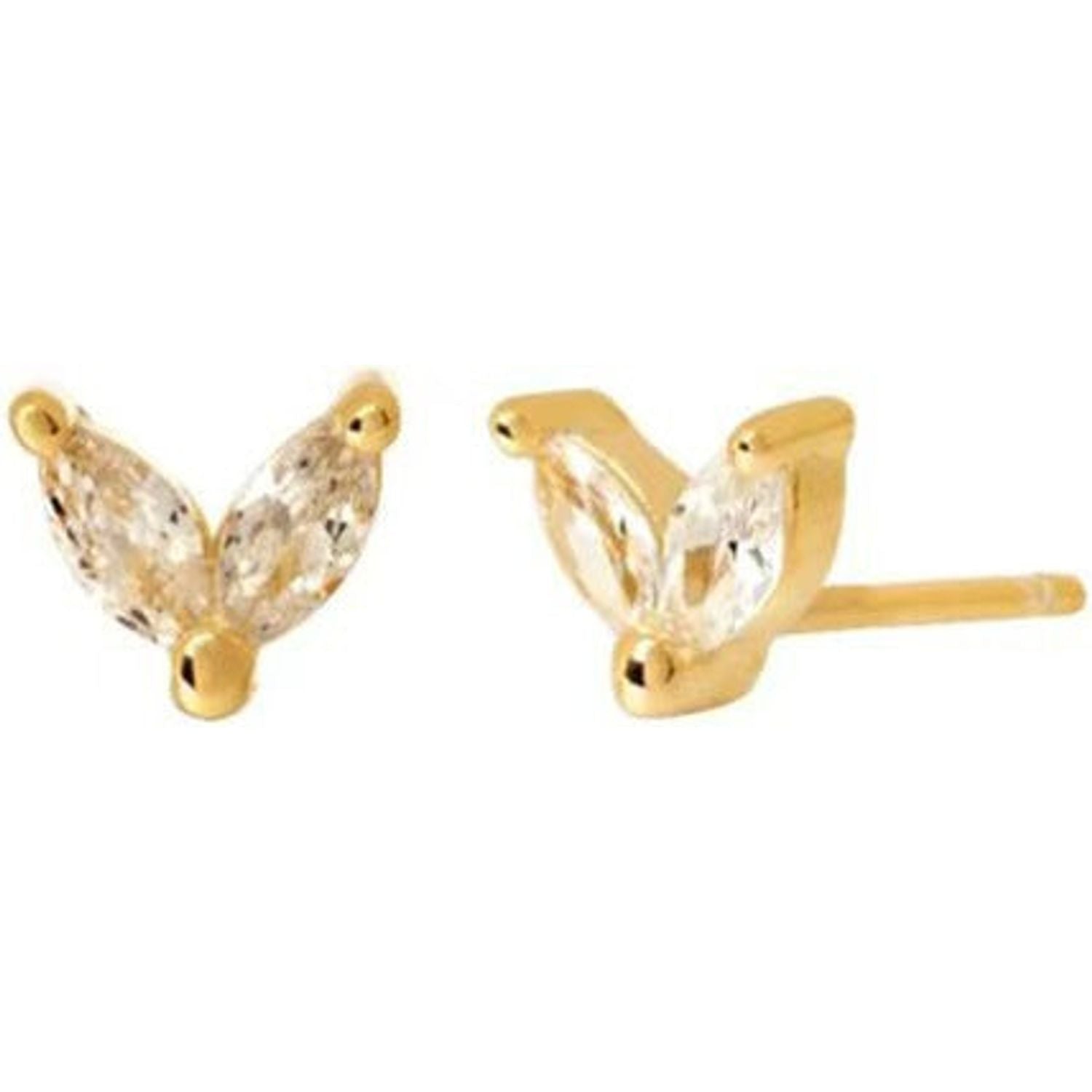 Daphne Marquise Crystal Leaf Studs