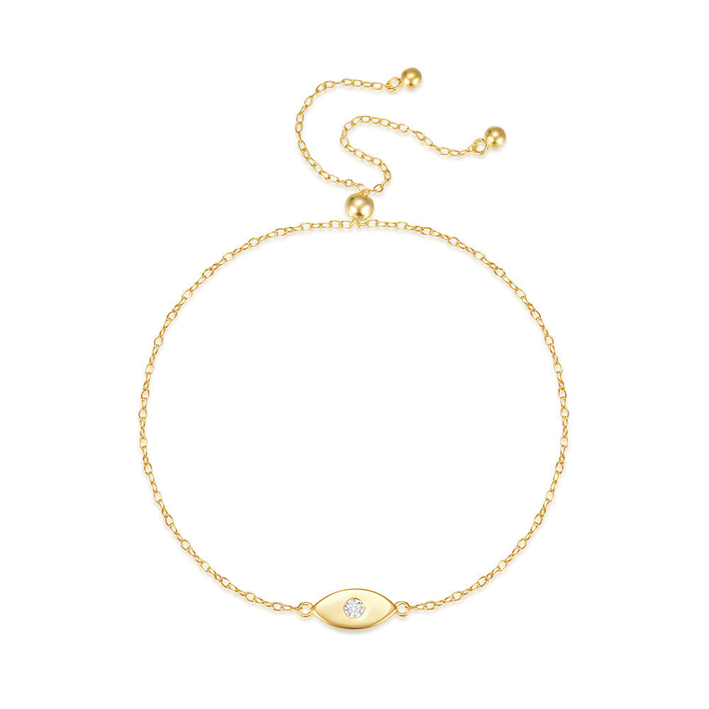 Buy Evil Eye Charm Bracelet – 925 Sterling Silver, Gold Plated - Bracelets at Presentopia - View 3