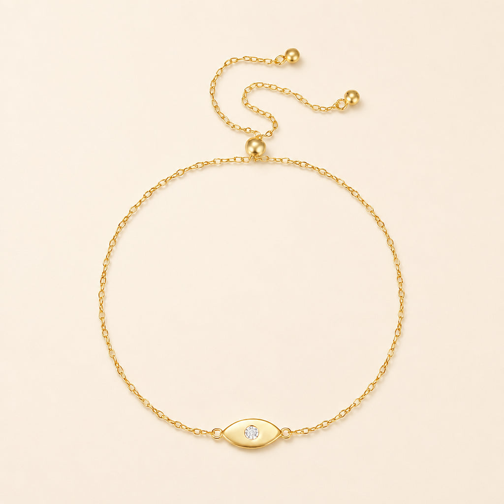 Buy Evil Eye Charm Bracelet – 925 Sterling Silver, Gold Plated - Bracelets at Presentopia