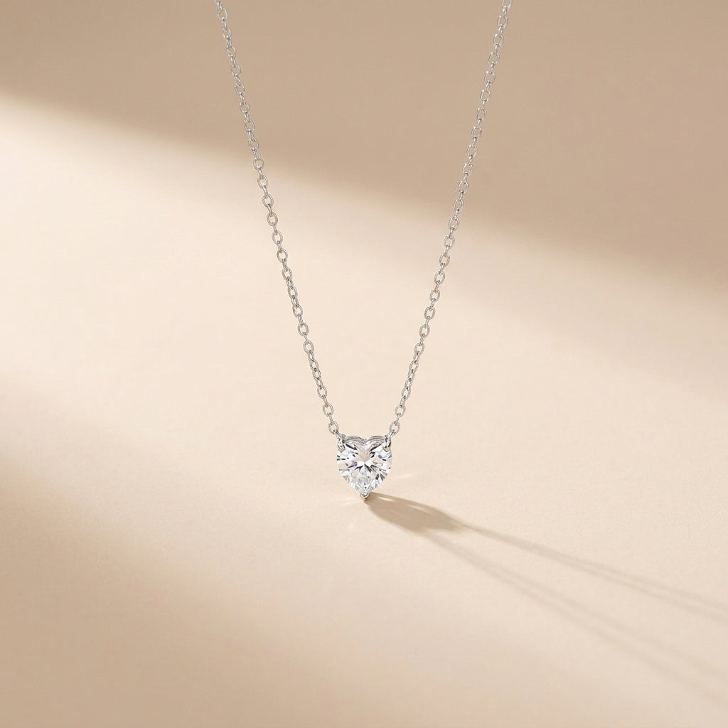 Buy Heart Cut Solitaire Necklace – 925 Sterling Silver - Necklaces at Presentopia