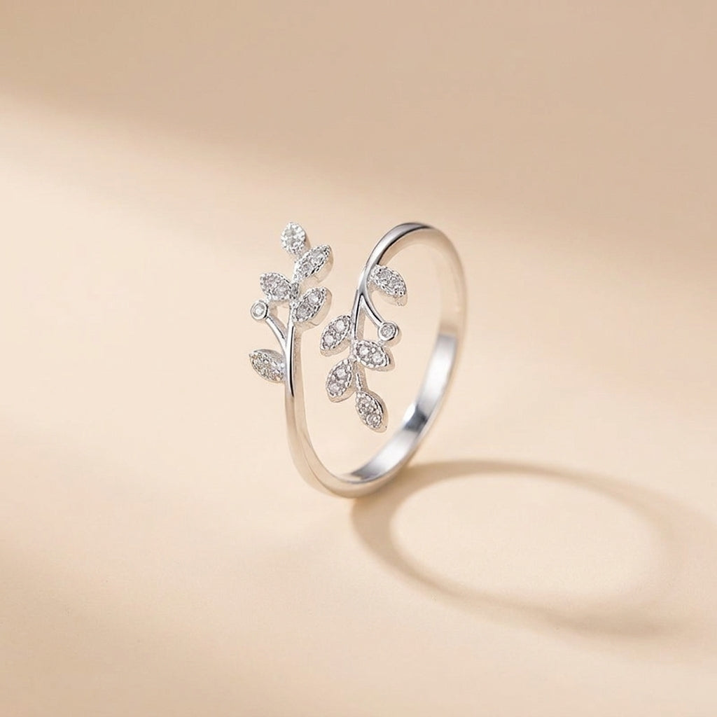 Buy Leaf Branch Open Ring - 925 Sterling Silver - Rings at Presentopia
