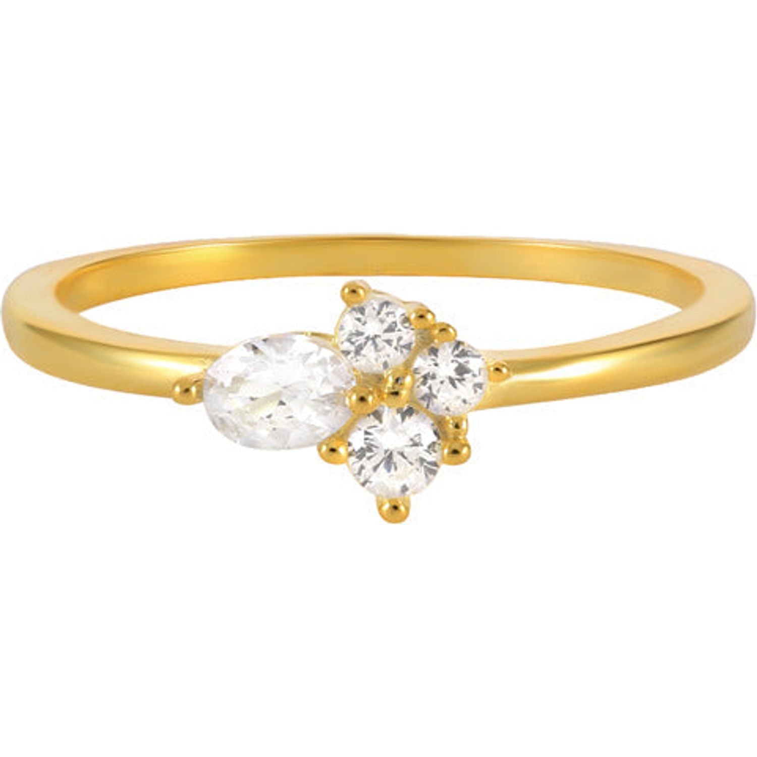 Lyra Asymmetric Crystal Cluster Ring ( Size 7 )