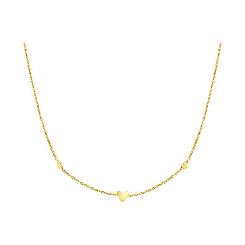 Mini Heart Station Necklace – 925 Sterling Silver, Gold Plated - Photo 6 | Pinky Promise
