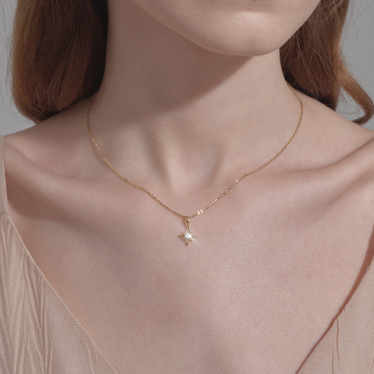 North Star Pendant Necklace – 925 Sterling Silver, Gold Plated - Photo 7 | Pinky Promise