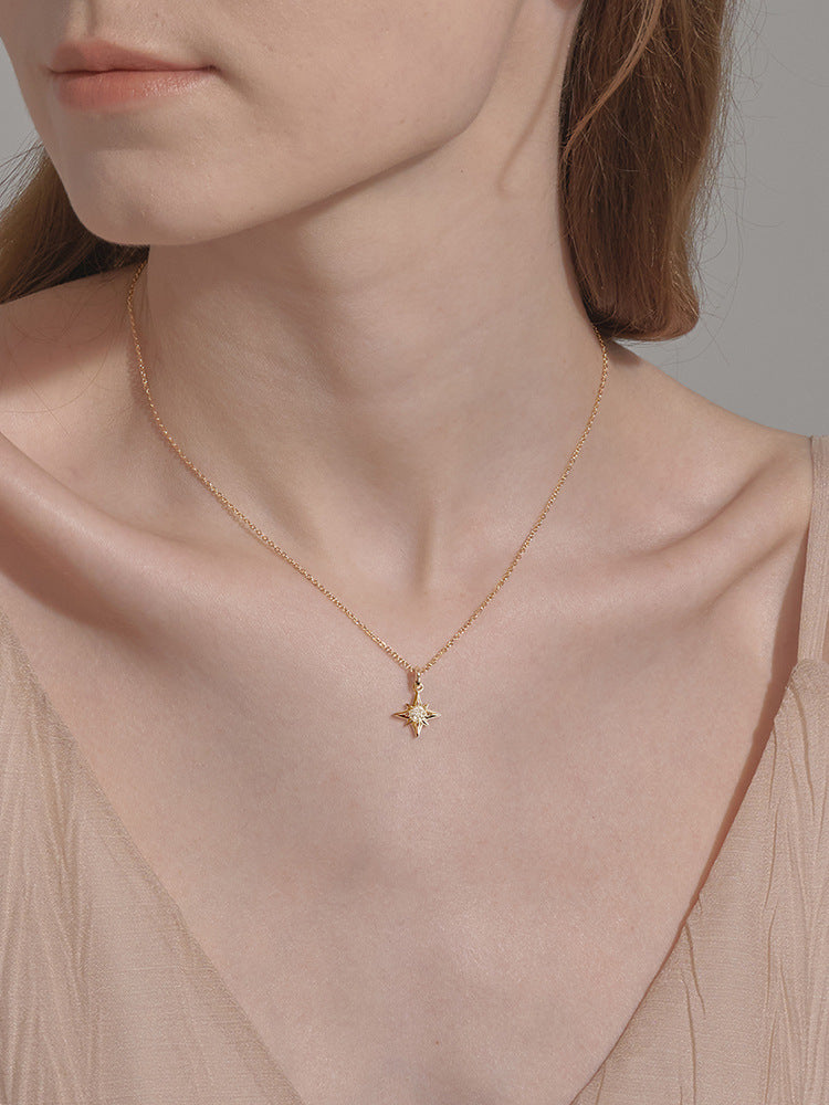 North Star Pendant Necklace – 925 Sterling Silver, Gold Plated - Photo 8 | Pinky Promise