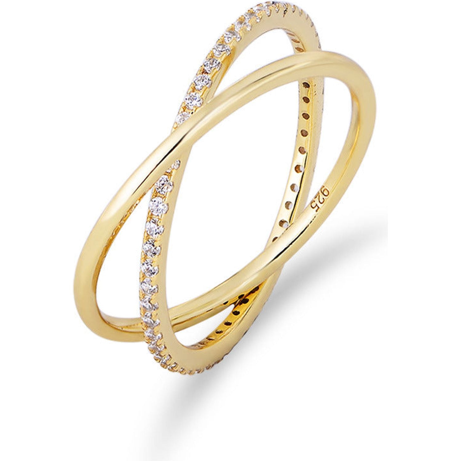 Nova Crisscross X-Ring in Gold Vermeil ( Size 7 )