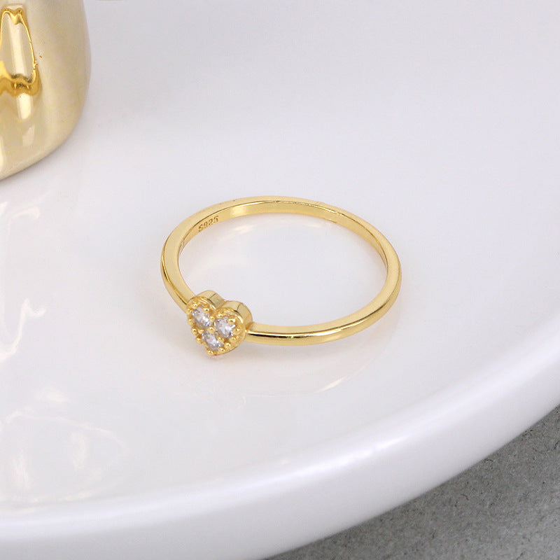 Buy Pavé Heart Ring – 925 Sterling Silver, Gold Plated - Rings at Presentopia - View 6