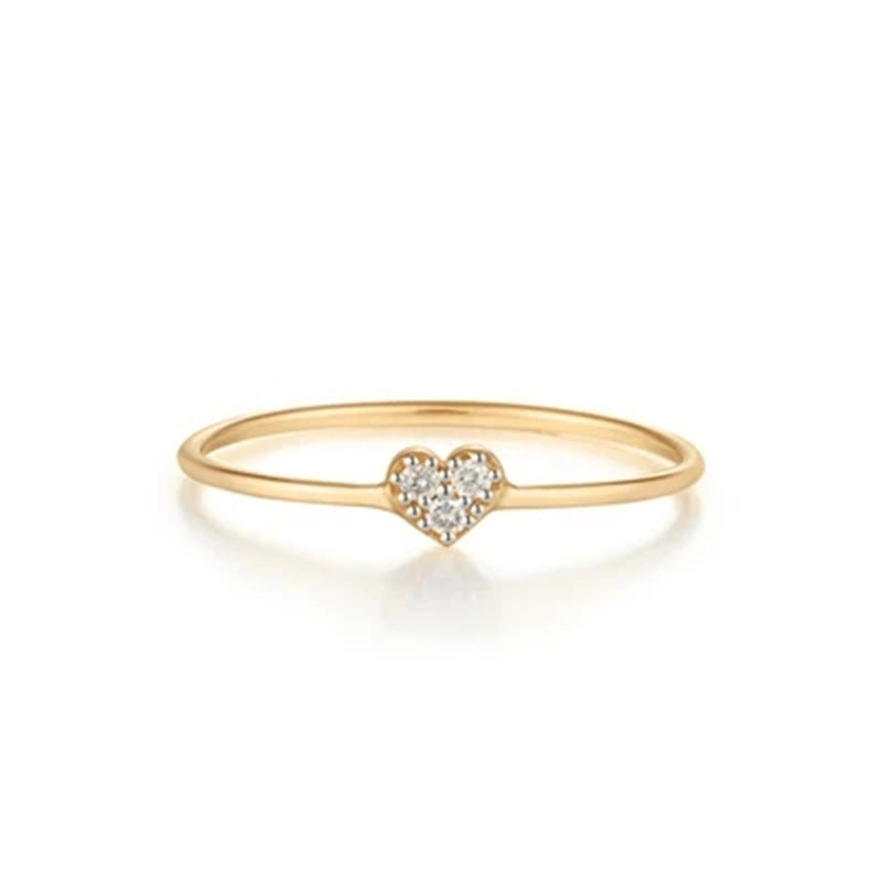 Buy Pavé Heart Ring – 925 Sterling Silver, Gold Plated - Rings at Presentopia - View 7