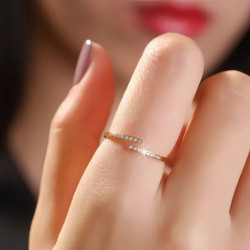 Buy Pavé wraparound Open Ring - Gold Plated 925 Sterling Silver - Rings at Presentopia - View 4