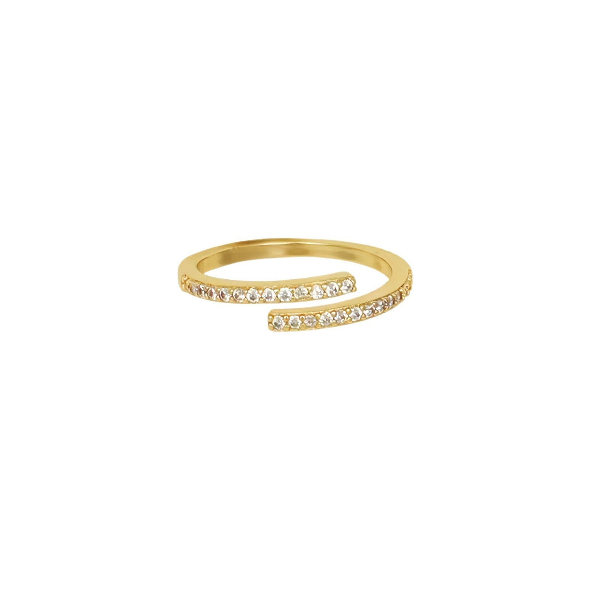 Buy Pavé wraparound Open Ring - Gold Plated 925 Sterling Silver - Rings at Presentopia - View 6