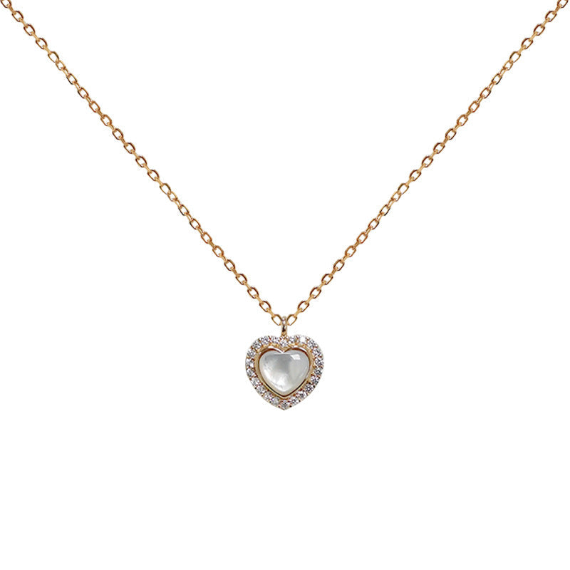 Buy Pearl Heart Halo Necklace - Gold Plated 925 Sterling Silver - Necklaces at Presentopia - View 7