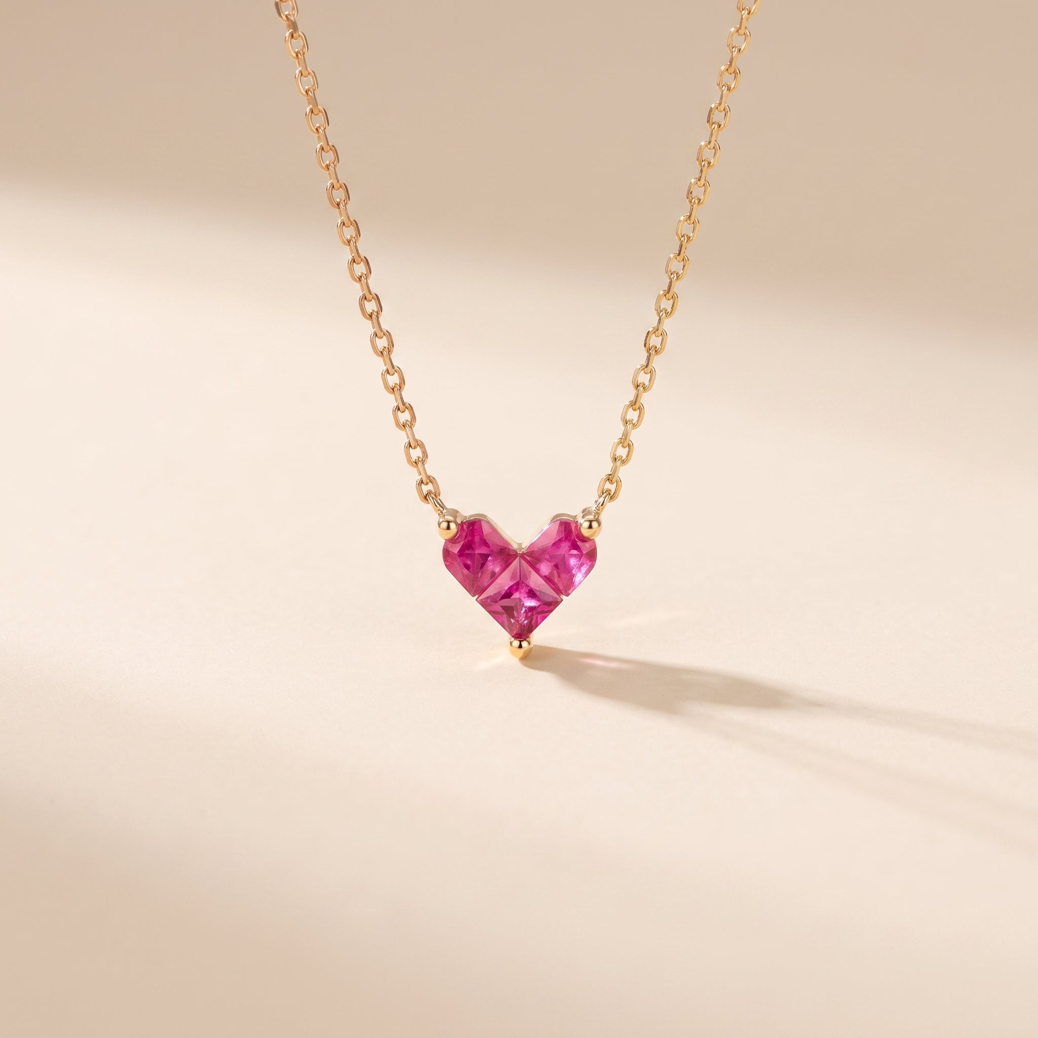 Buy Pink Heart Pendant Gold plated Necklace - 925 Sterling Silver at Pinky Promise