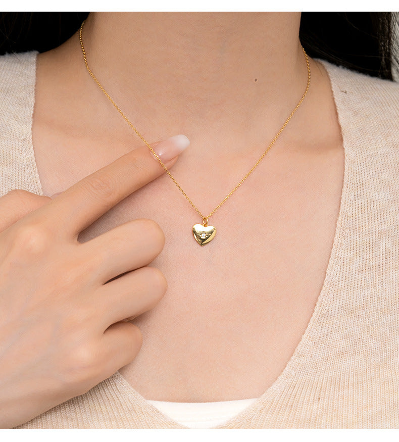 Polished Heart Star Pendant Necklace - Gold Plated 925 Sterling Silver - Photo 11 | Pinky Promise
