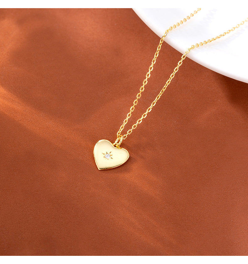 Polished Heart Star Pendant Necklace - Gold Plated 925 Sterling Silver - Photo 8 | Pinky Promise