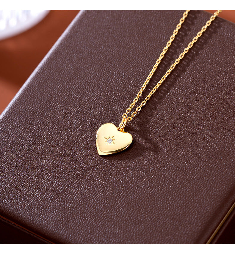 Polished Heart Star Pendant Necklace - Gold Plated 925 Sterling Silver - Photo 9 | Pinky Promise
