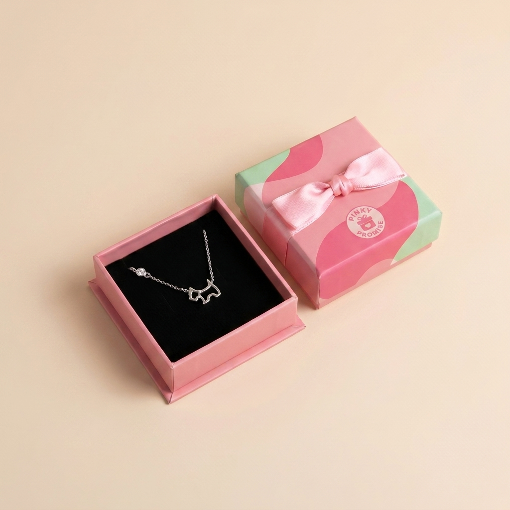Puppy Outline Necklace - 925 Sterling Silver | Pinky Promise