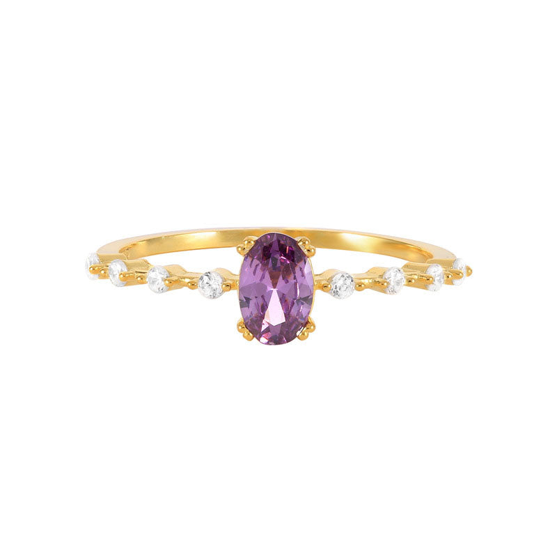 Buy Purple Oval Ring – 925 Sterling Silver, Gold Plated - Rings at Presentopia - View 11