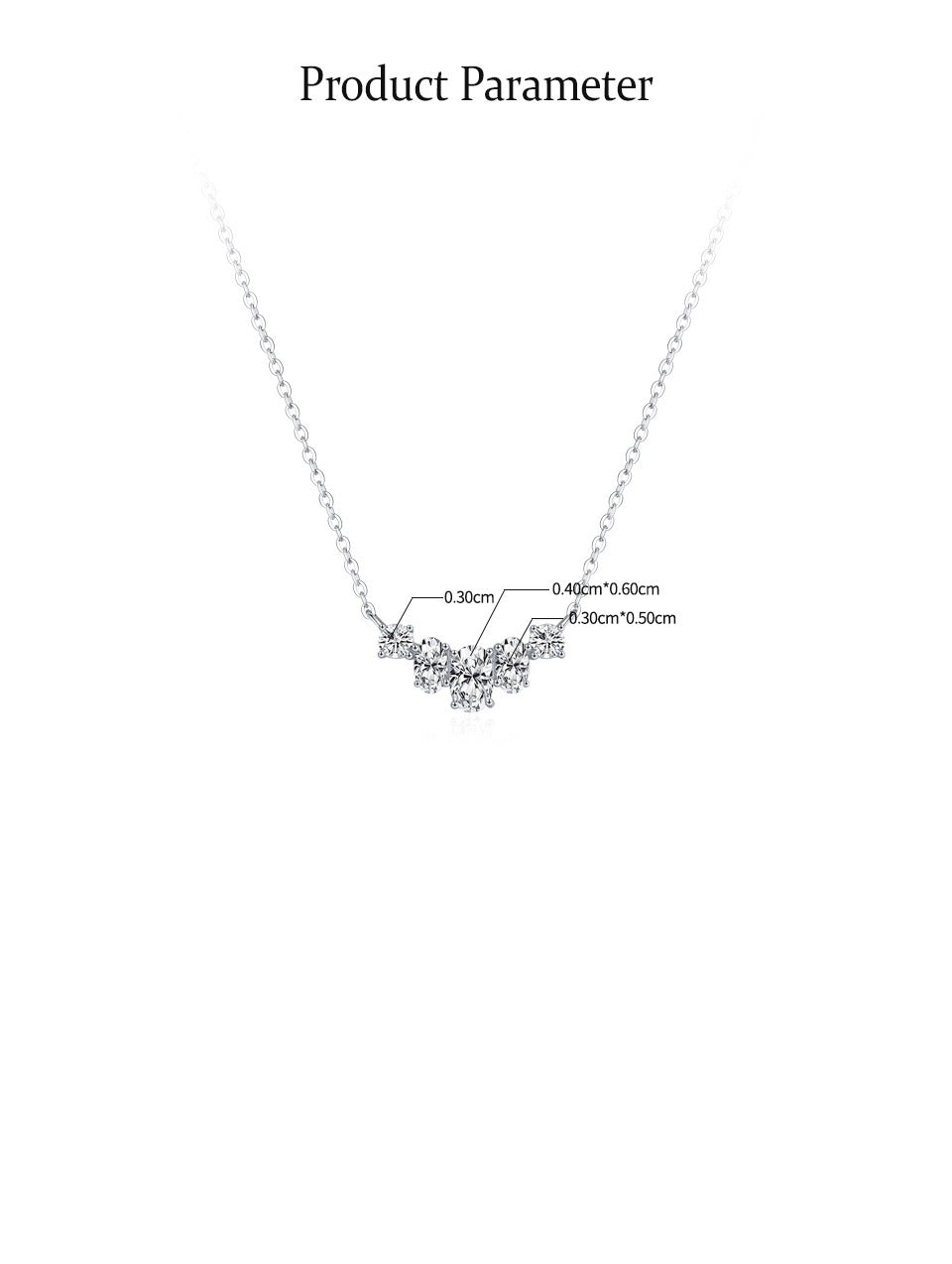 Buy Sparkling Curved Cluster Necklace - 925 Sterling Silver - Necklaces at Presentopia - View 6