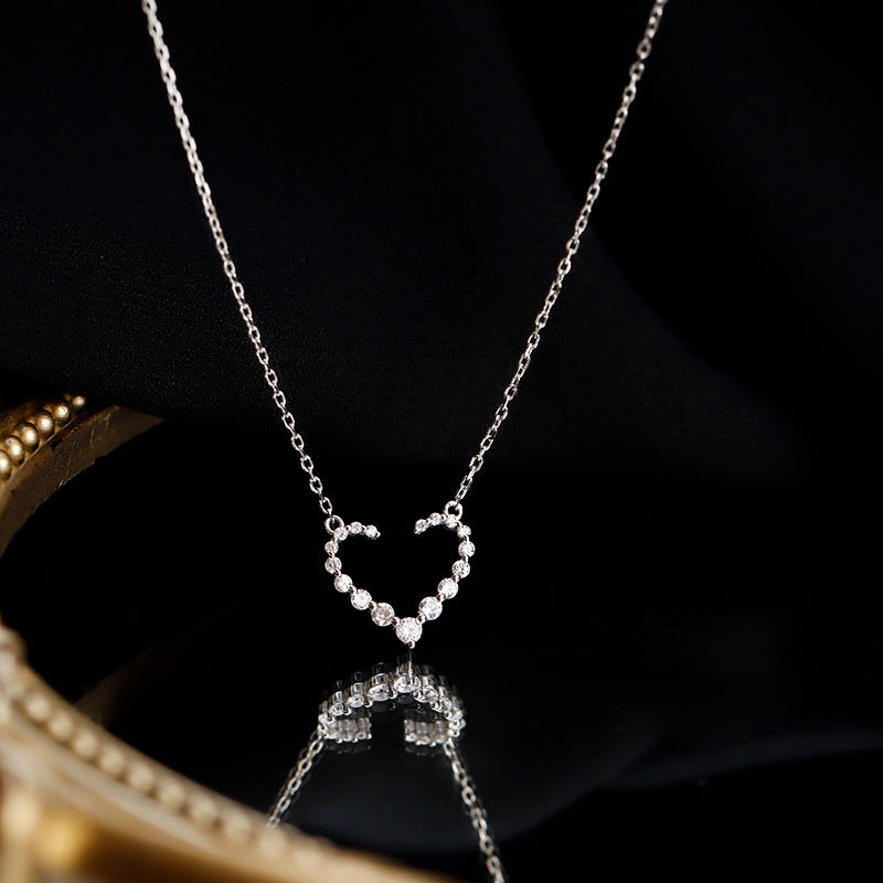 Buy Sparkling Open Heart Necklace - 925 Sterling Silver - Necklaces at Presentopia - View 3